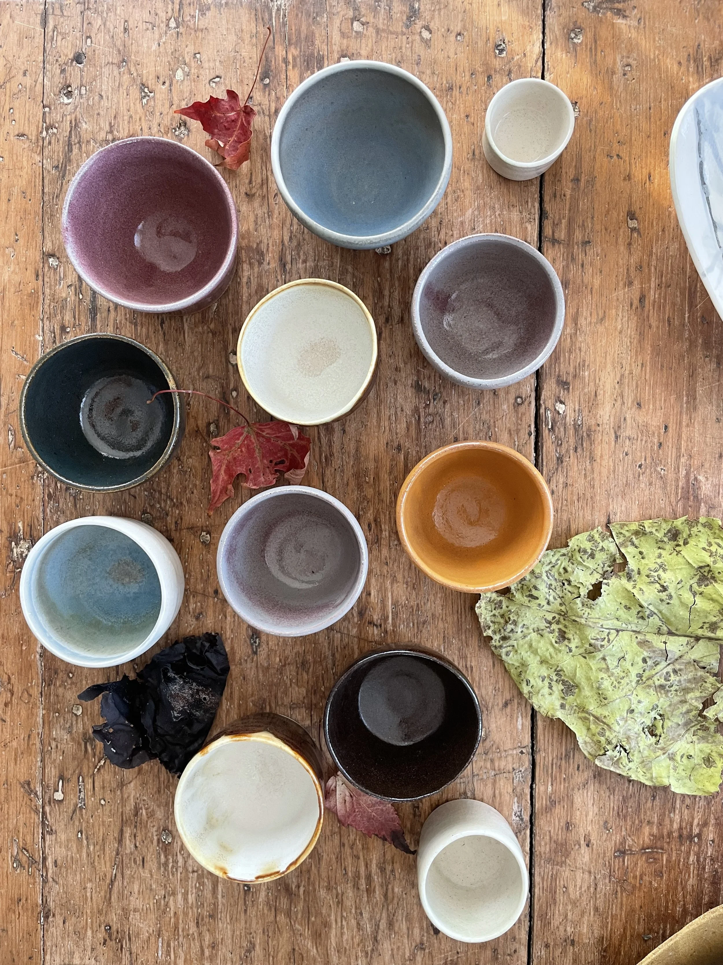 Mixed small/medium, wheel-thrown cups
$15-40