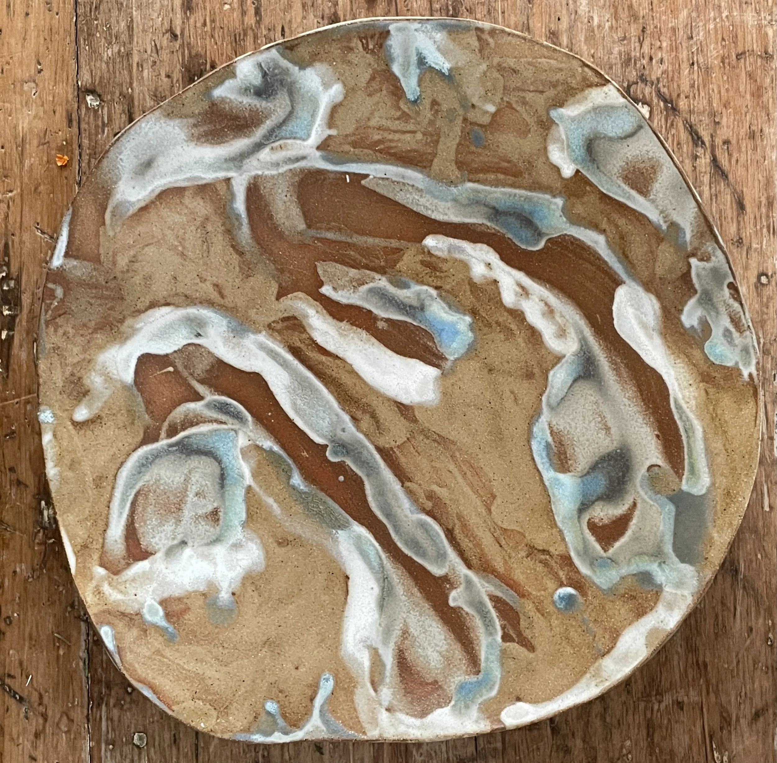 Lg plate, 12 in x 12 in, custom glazed
$225