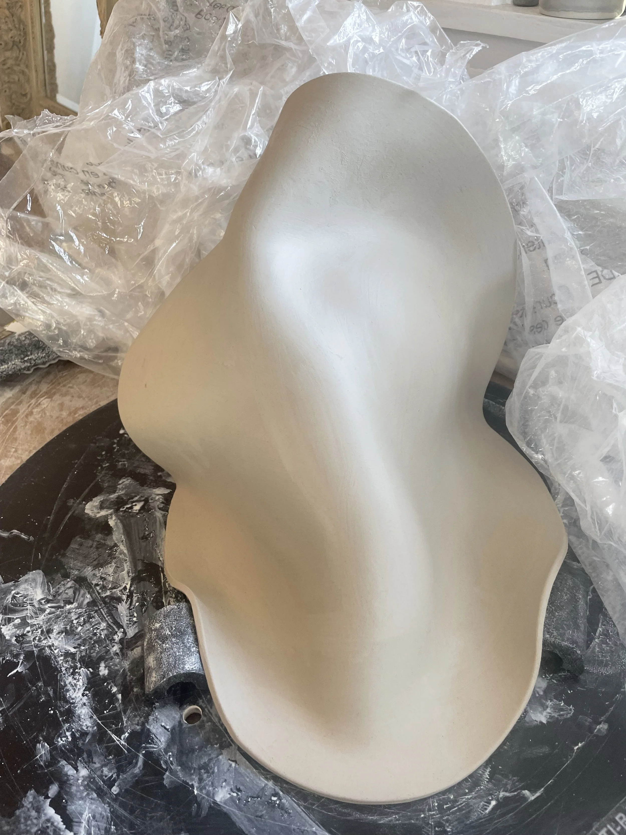 Lg sculptural work in progress, pre-bisque fire