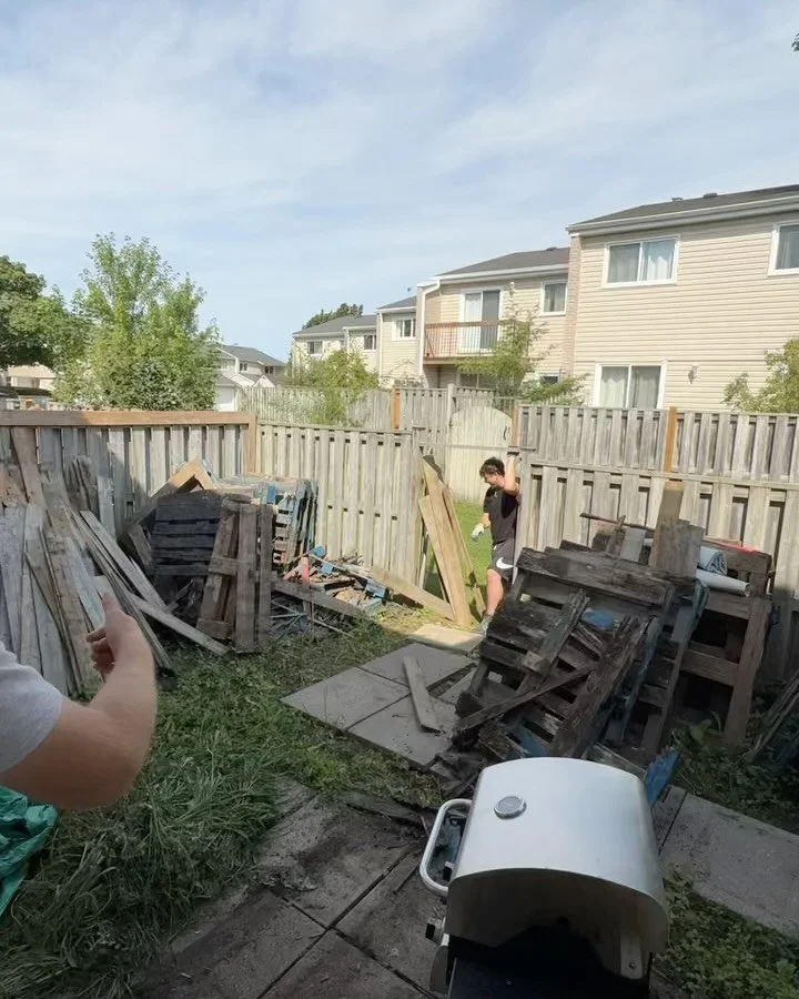 Backyard dump. Swipe to see before and after. What a transformation! Junk ranger in action! Give us a call for all your needs! 5199023275