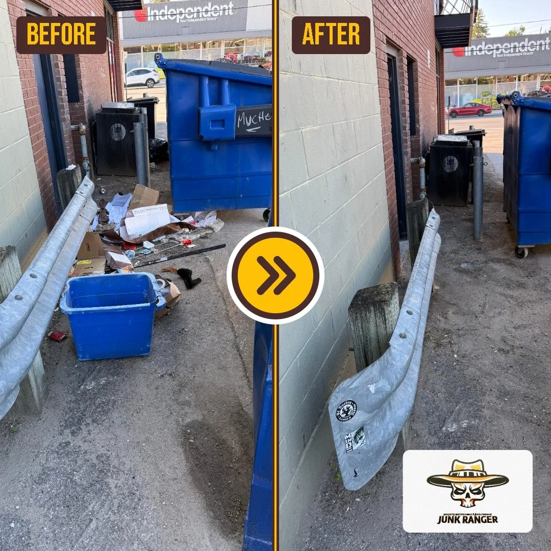 Junk Ranger clearing out a parking lot for a property manager in London, Ontario