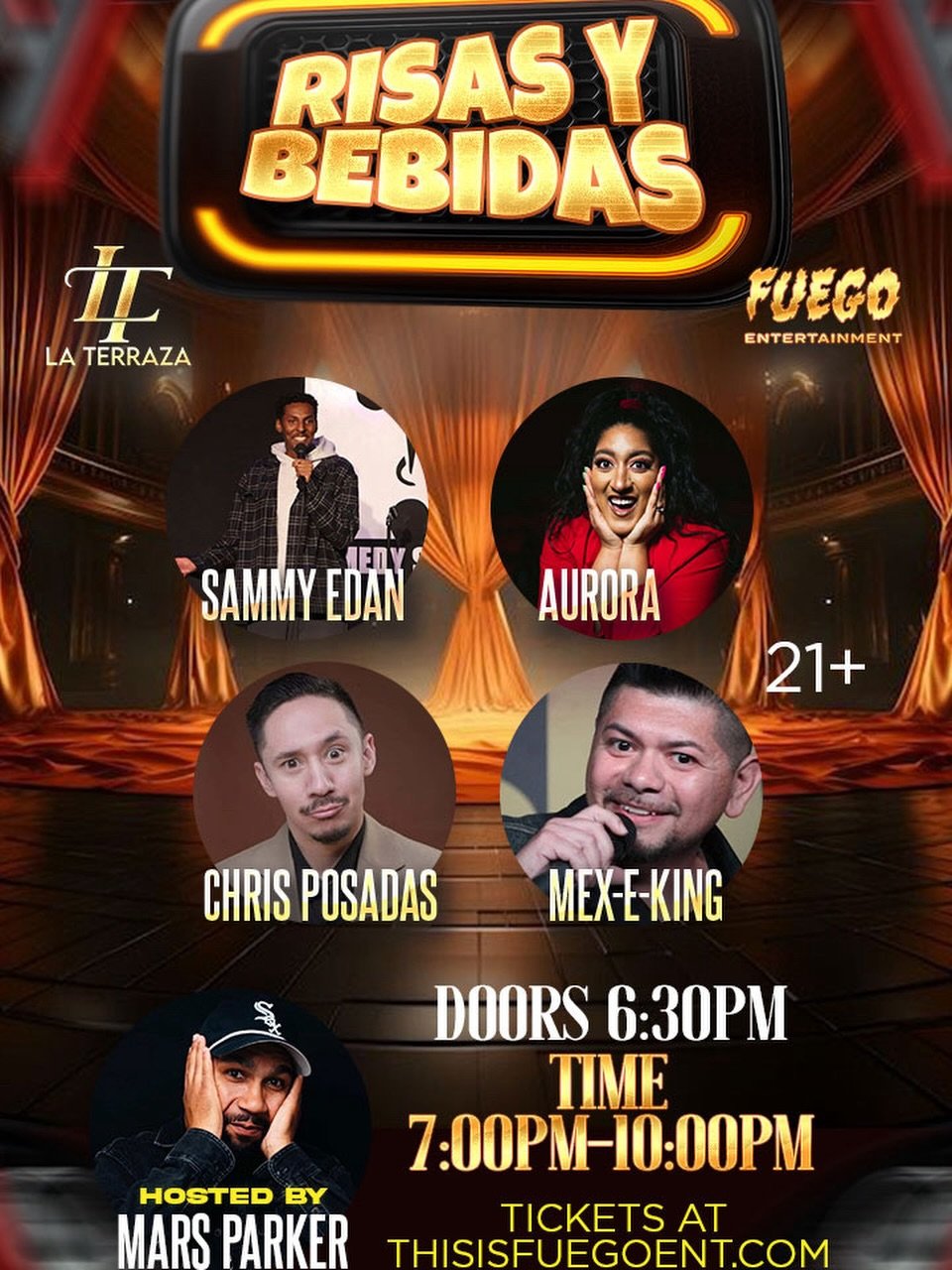 Risas y Bebidas is taking over La Terraza 🍹😂
A night full of comedy, drinks, and nonstop vibes

📅 April 11
⏰ Doors 6:30PM | Show 7&ndash;10PM
📍 Old Sac
🎟 Tickets: thisisfuegoent.com
21+

Don&rsquo;t miss it.