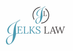 Logo for Jelks Law featuring stylized initials JL and text