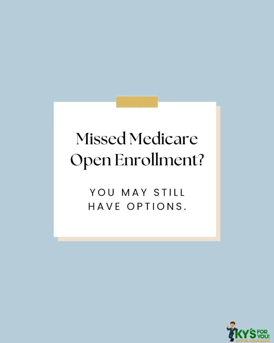 Missed the Medicare Annual Enrollment Period? You might still have options.

If you didn&rsquo;t enroll during the main window, there may be other opportunities to get covered:

✅ Medicare Advantage Open Enrollment (January 1&ndash;March 31): Switch 