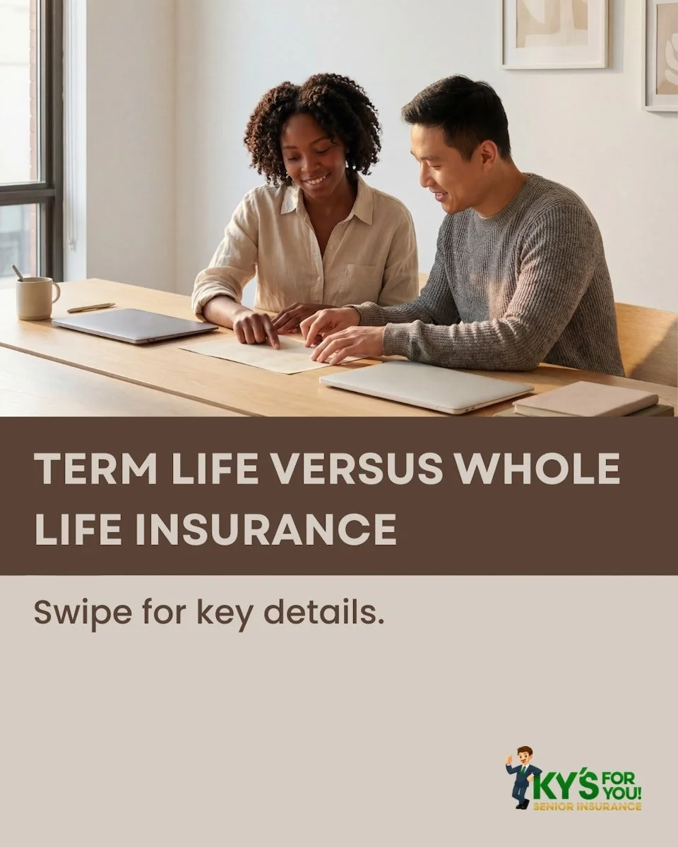 Do you know the difference between term life and whole life insurance? If not, you are not alone &mdash; it is one of the most common questions people have when exploring life insurance for the first time. Swipe for a quick breakdown to help you unde