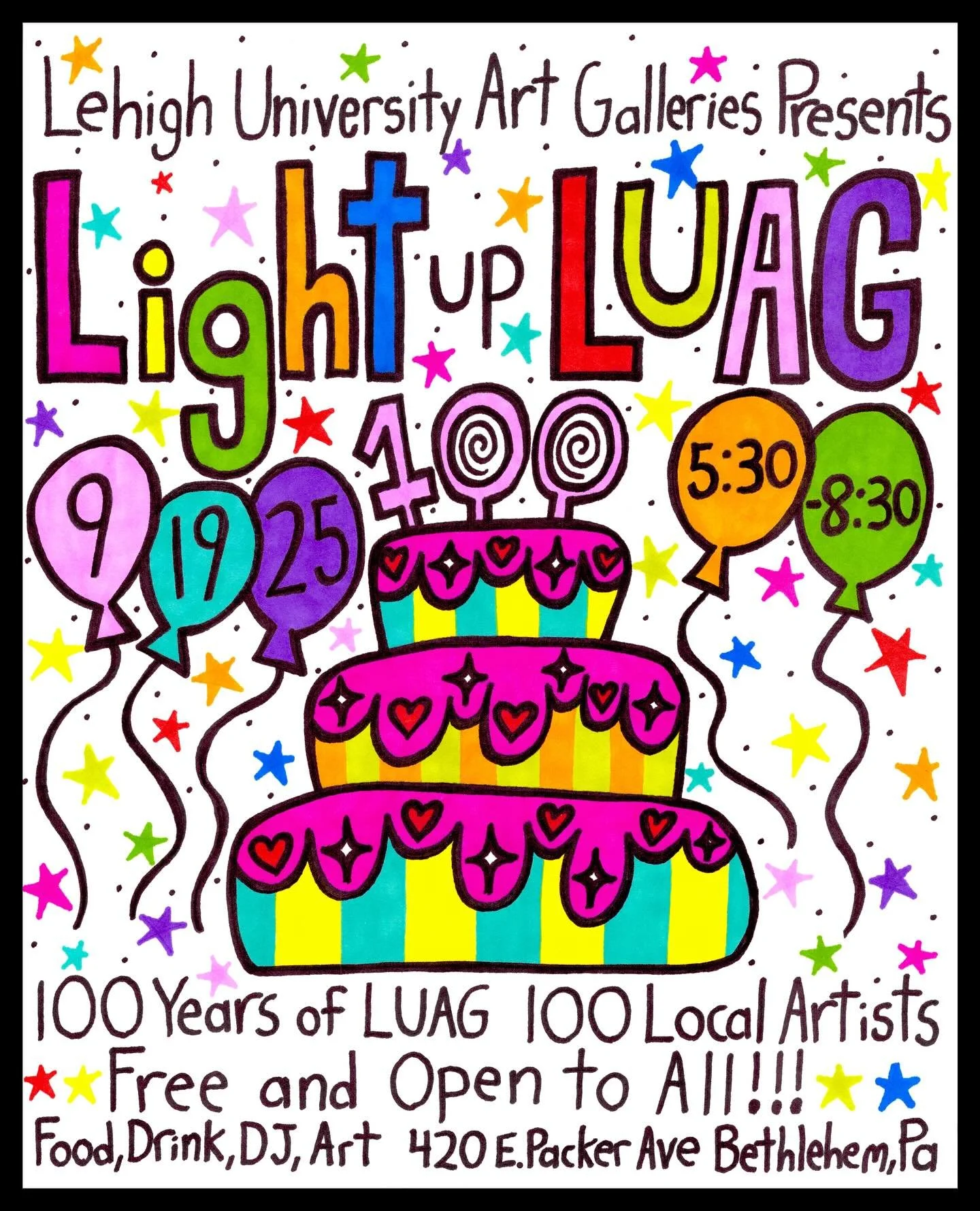 1 Week from Today! I&rsquo;m thrilled to show work alongside an incredible roster of artists at @luartgalleries ✨✨✨ &ldquo;Light Up LUAG&rdquo; Centennial Kickoff Party
Friday, September 19
5:30-8:30pm
Lehigh University Art Galleries

Come to LUAG on