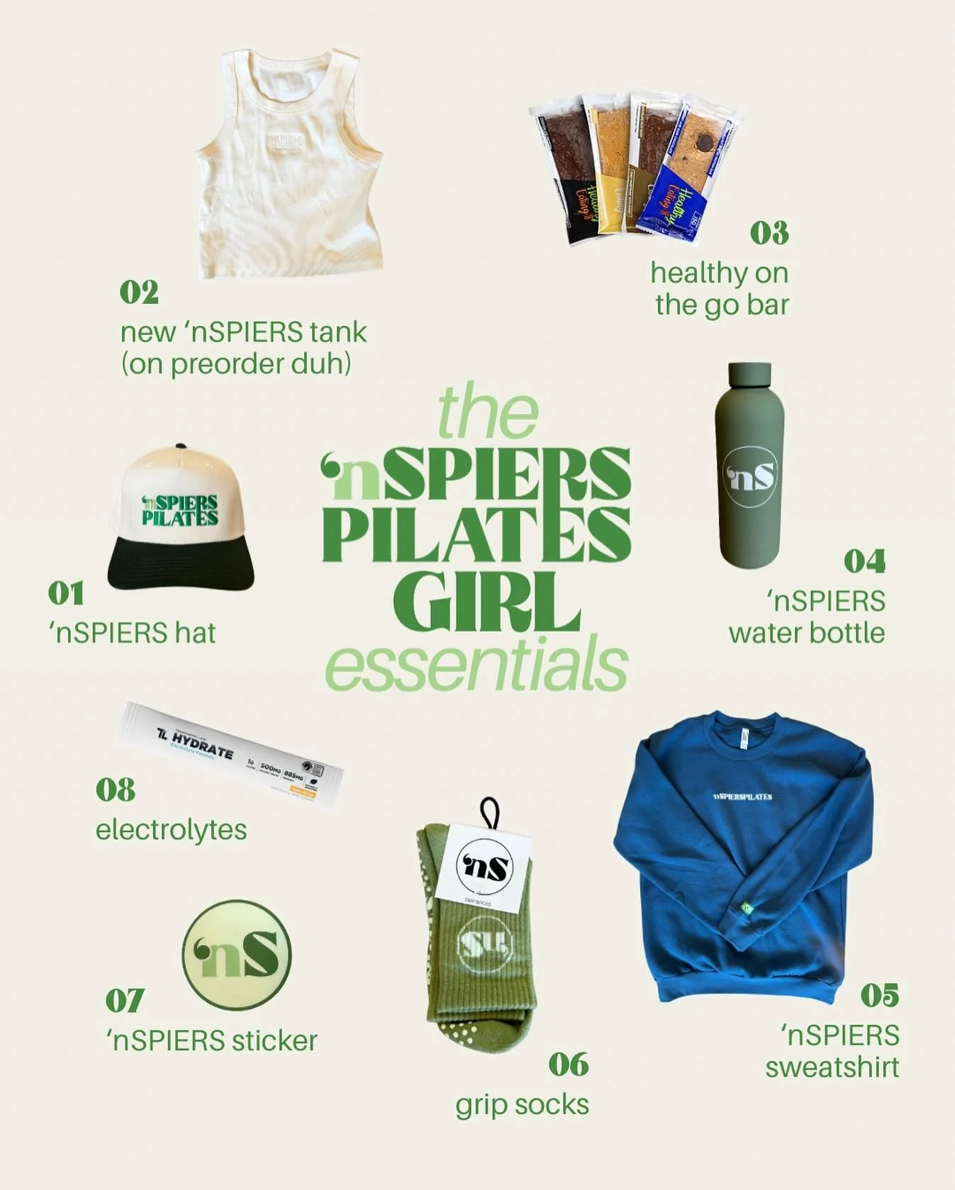 Essentials of an @nspierspilates girl 😍 who else is able to relate? 

Comment what else you want to see&hellip;!!!