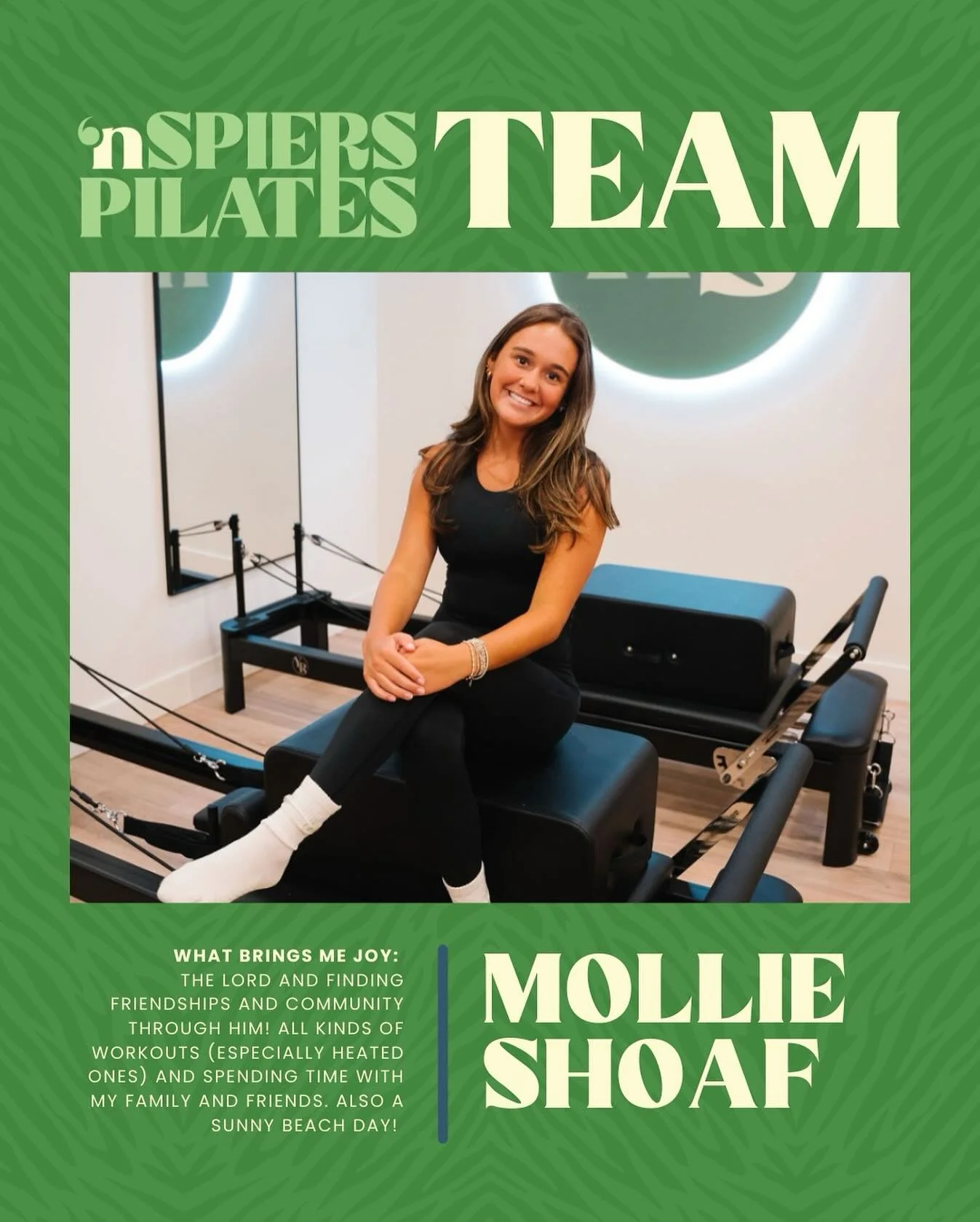Happy Team Thursday ✨

Meet Mollie&mdash; she&rsquo;s lively, has the most infectious personality and is a truly a natural instructor! Her classes are always energetic &amp; fun like her with the perfect mix of a challenge 🔥

Come take her class if 