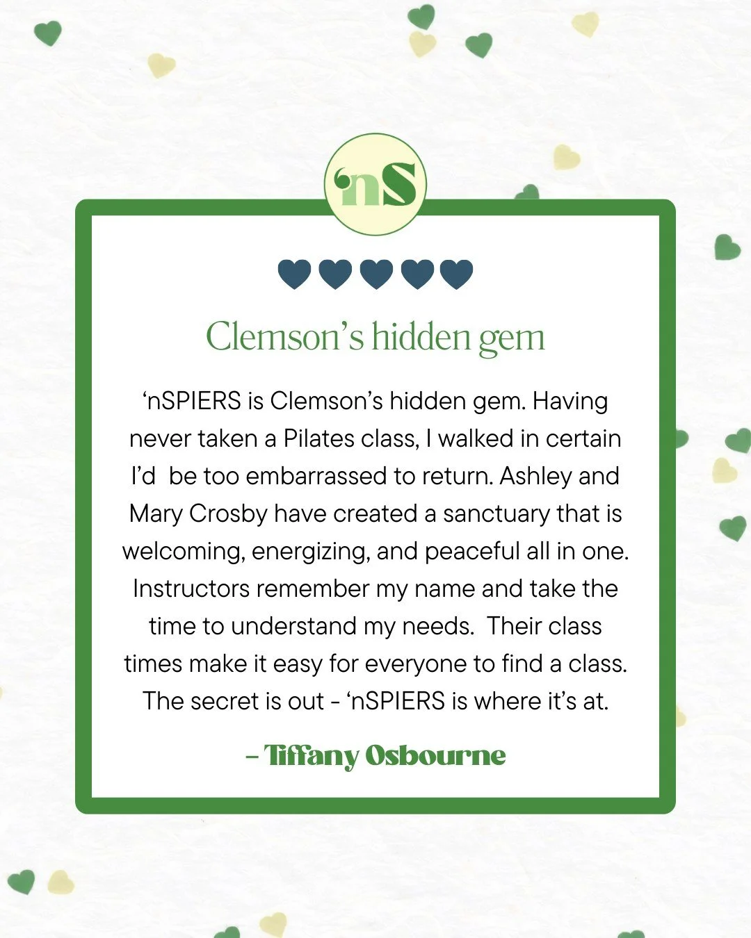 Can someone get us a tissue? 🥲 We love our clients. 

--
#nspierspilates #reformerpilates #pilatesstudio #pilateslife #clemsonsc #testimonials