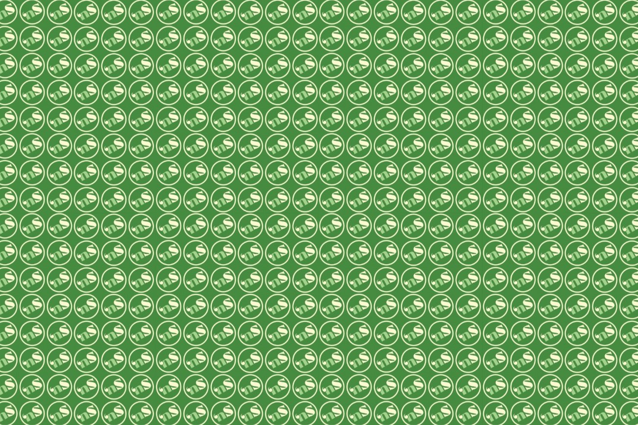 A pattern of green and white circle icons with a stylized letter S and a telephone receiver inside each circle, repeated across the entire image.