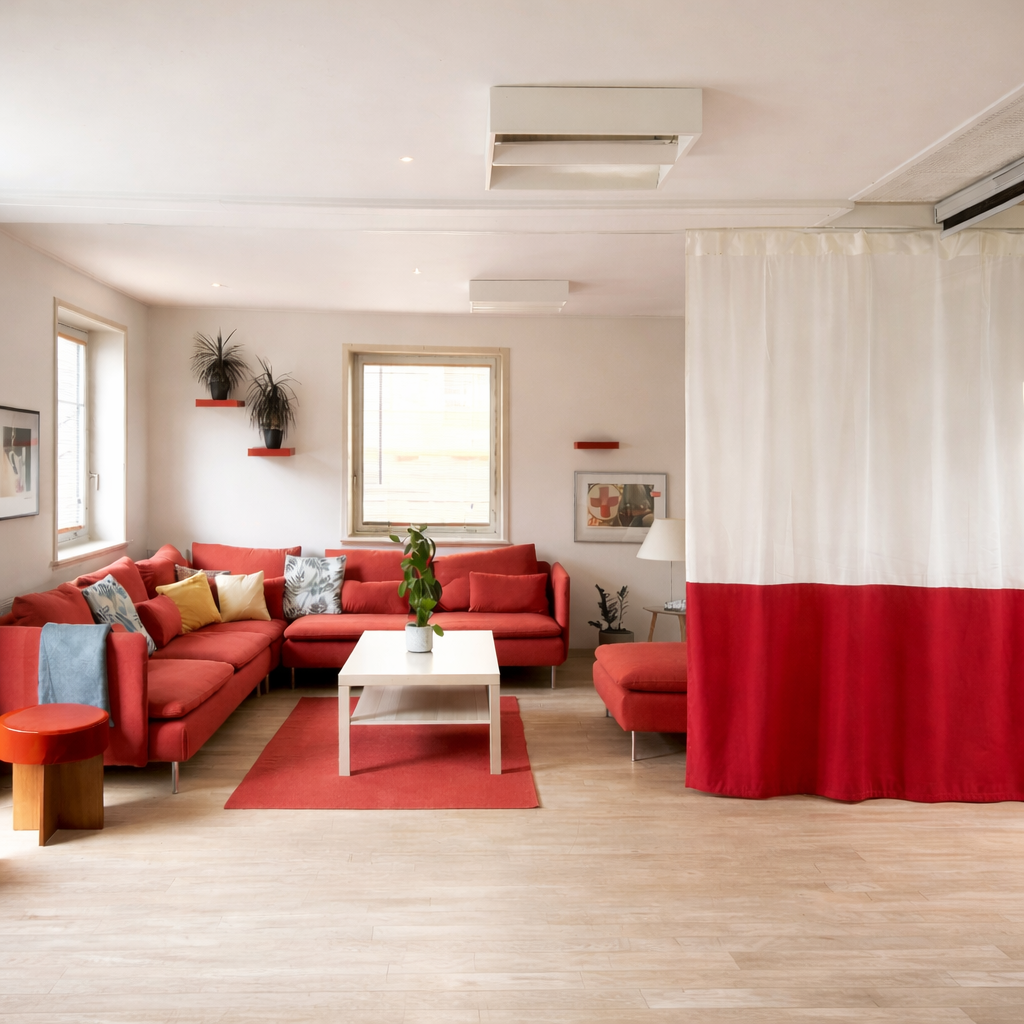 Grene design interior for red cross