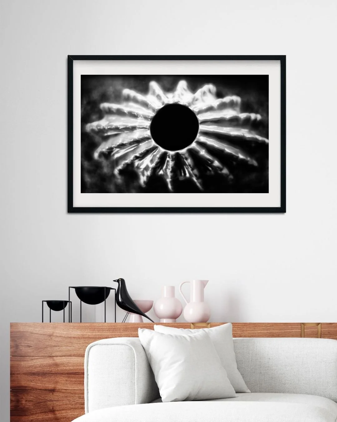 black-and-white image of an abstract shape mochup