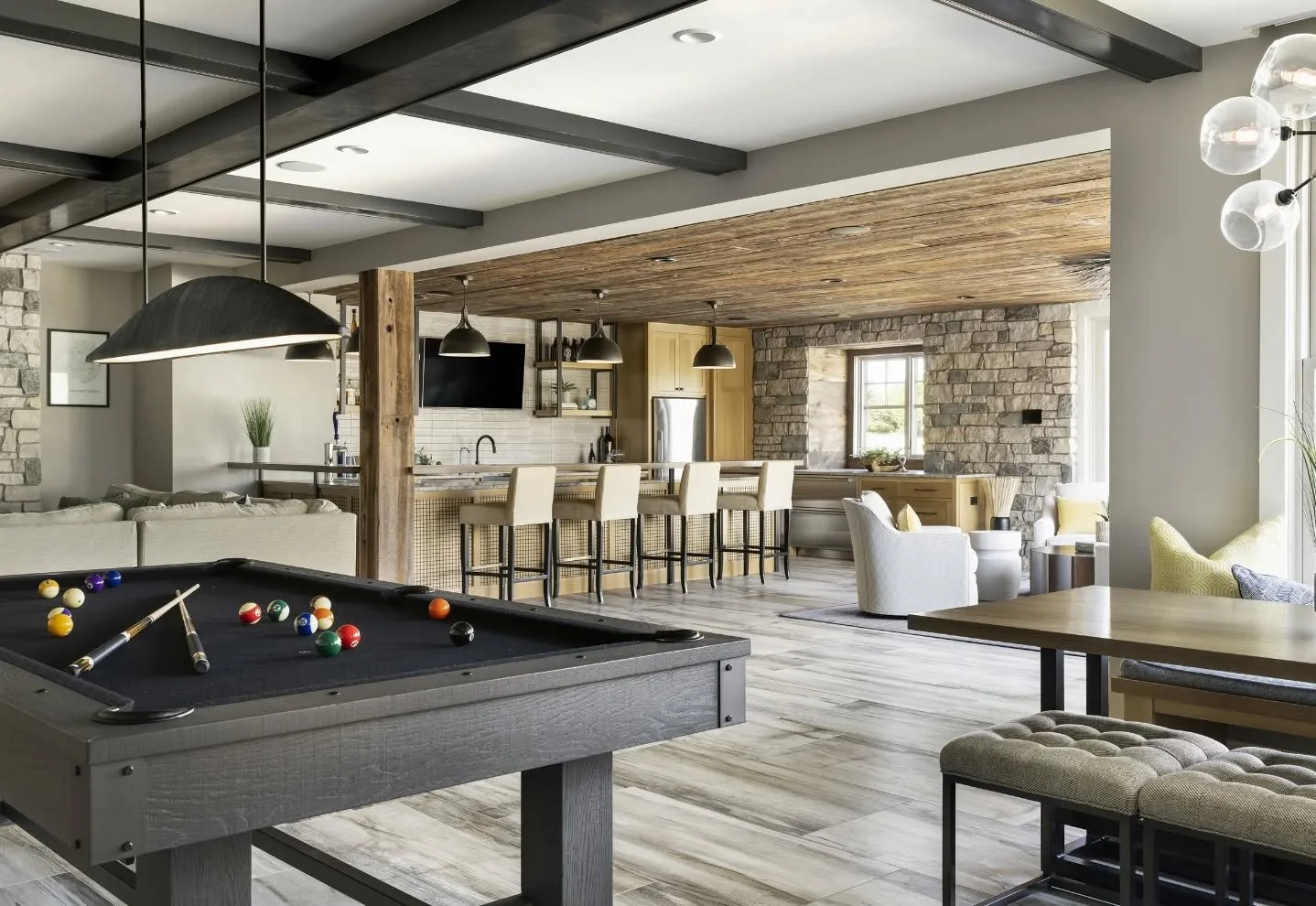 A little pool, a little bourbon, and a room that makes you want to stay awhile. 🎱 🥃

Spaces like this are where the details matter most - the trim work, the beams, the finishing touches that turn a room into something special.

Finish Carpentry @ma