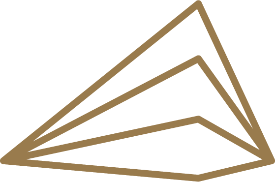 A stack of three paper airplanes with brown outlines against a black background.