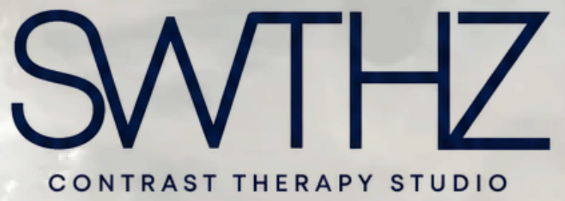 Swithz Contrast Therapy Studio logo in blue text.