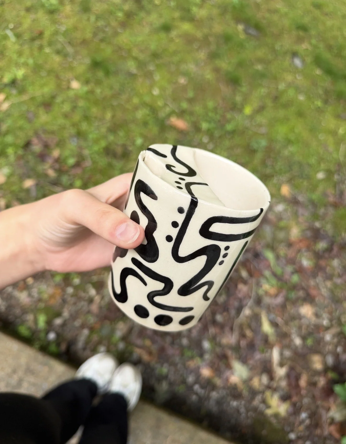 Olive Abstract Travel Cup
