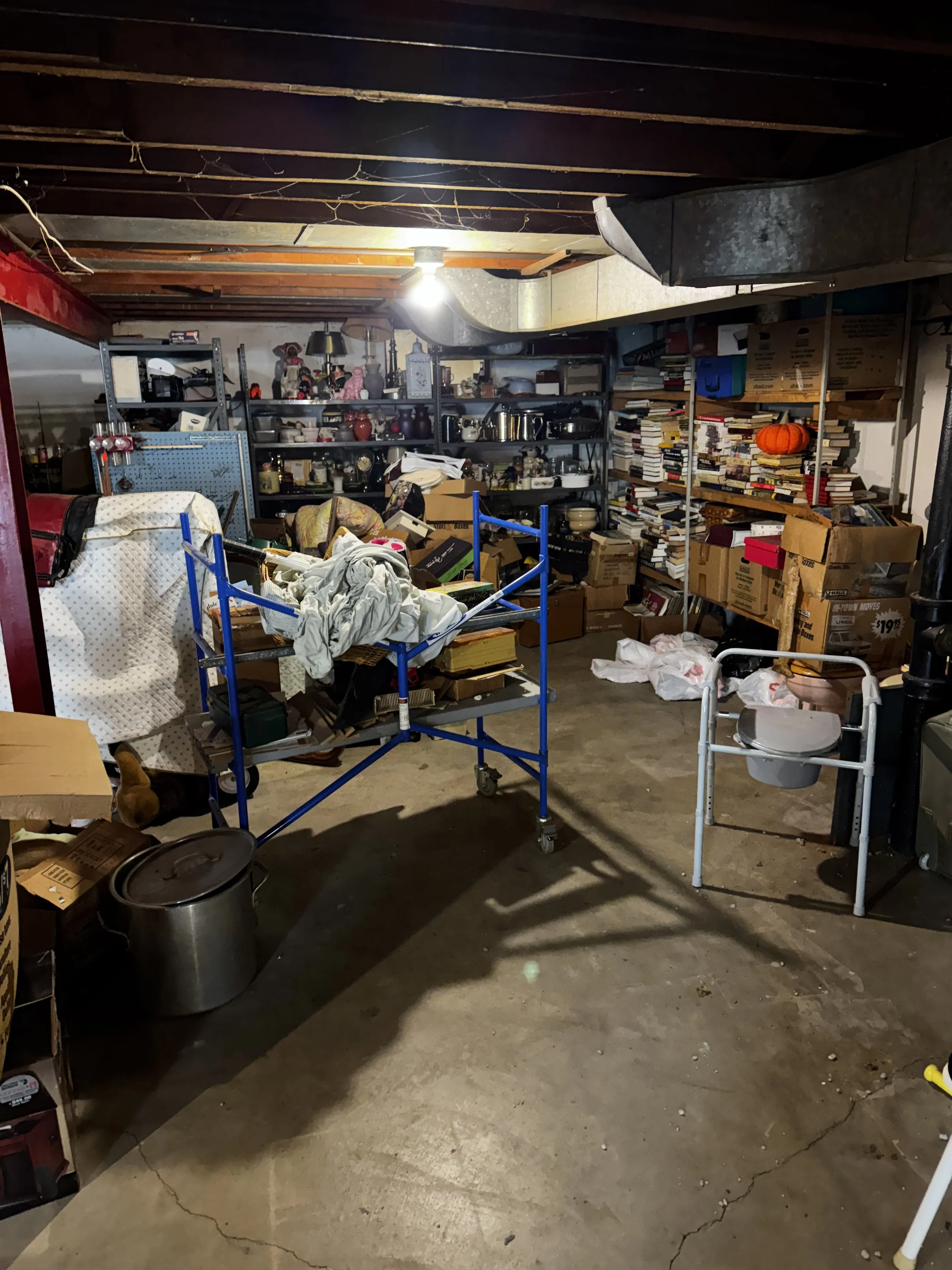basement clean out before and after