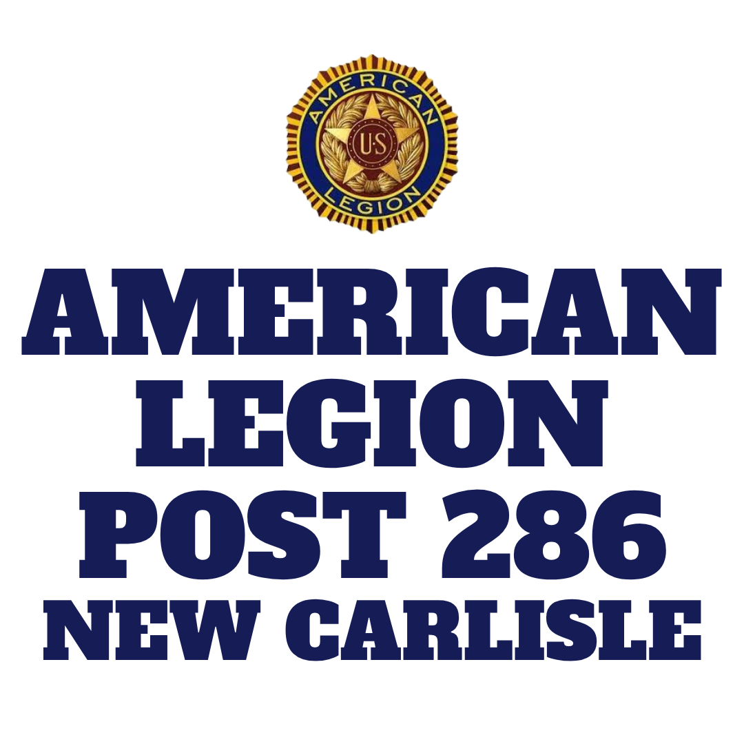 American Legion emblem featuring a gold star with "U.S." in the center, surrounded by a blue circle with the words "American Legion."