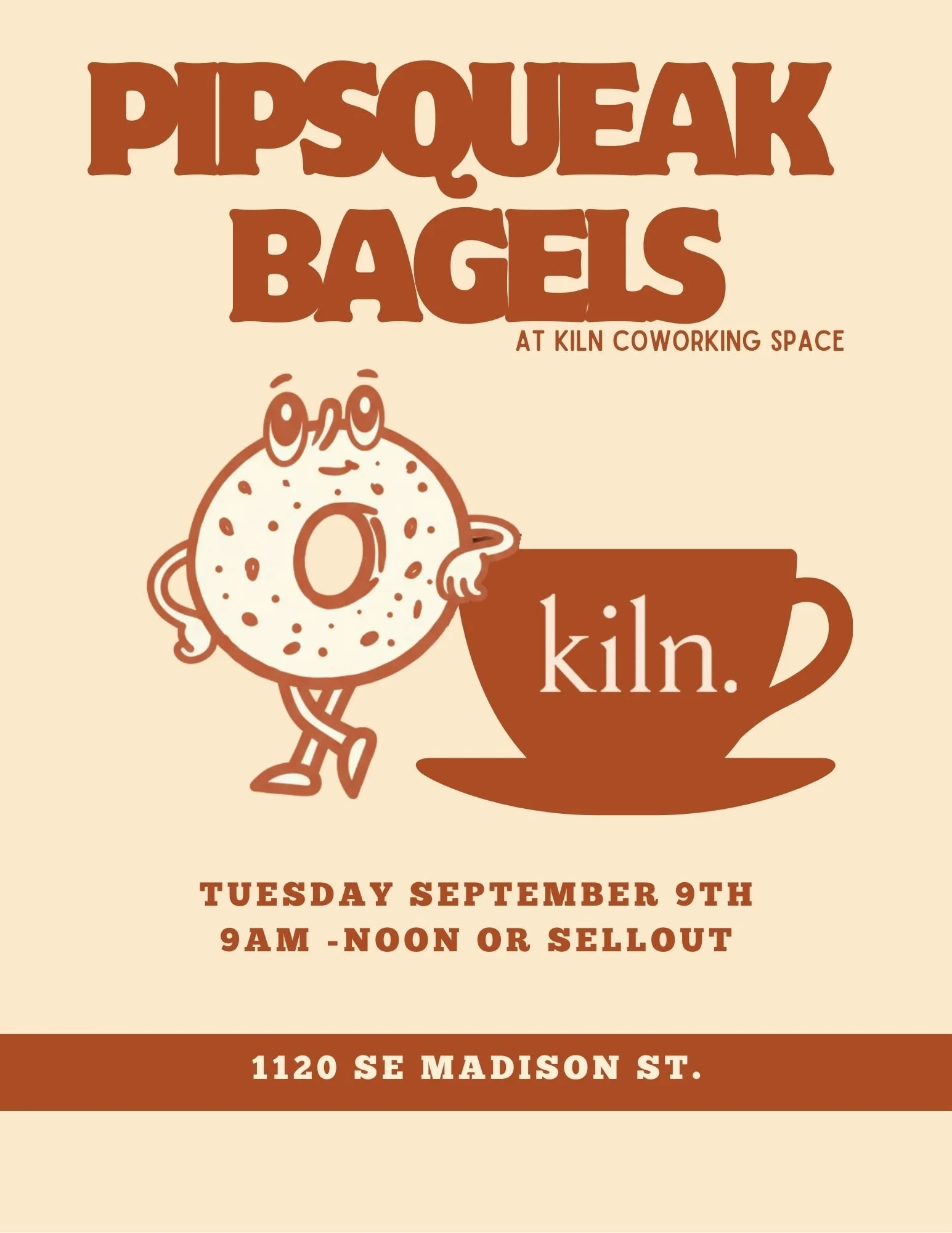 PIPSQUEAK BAGELS AT KILN COWORKING