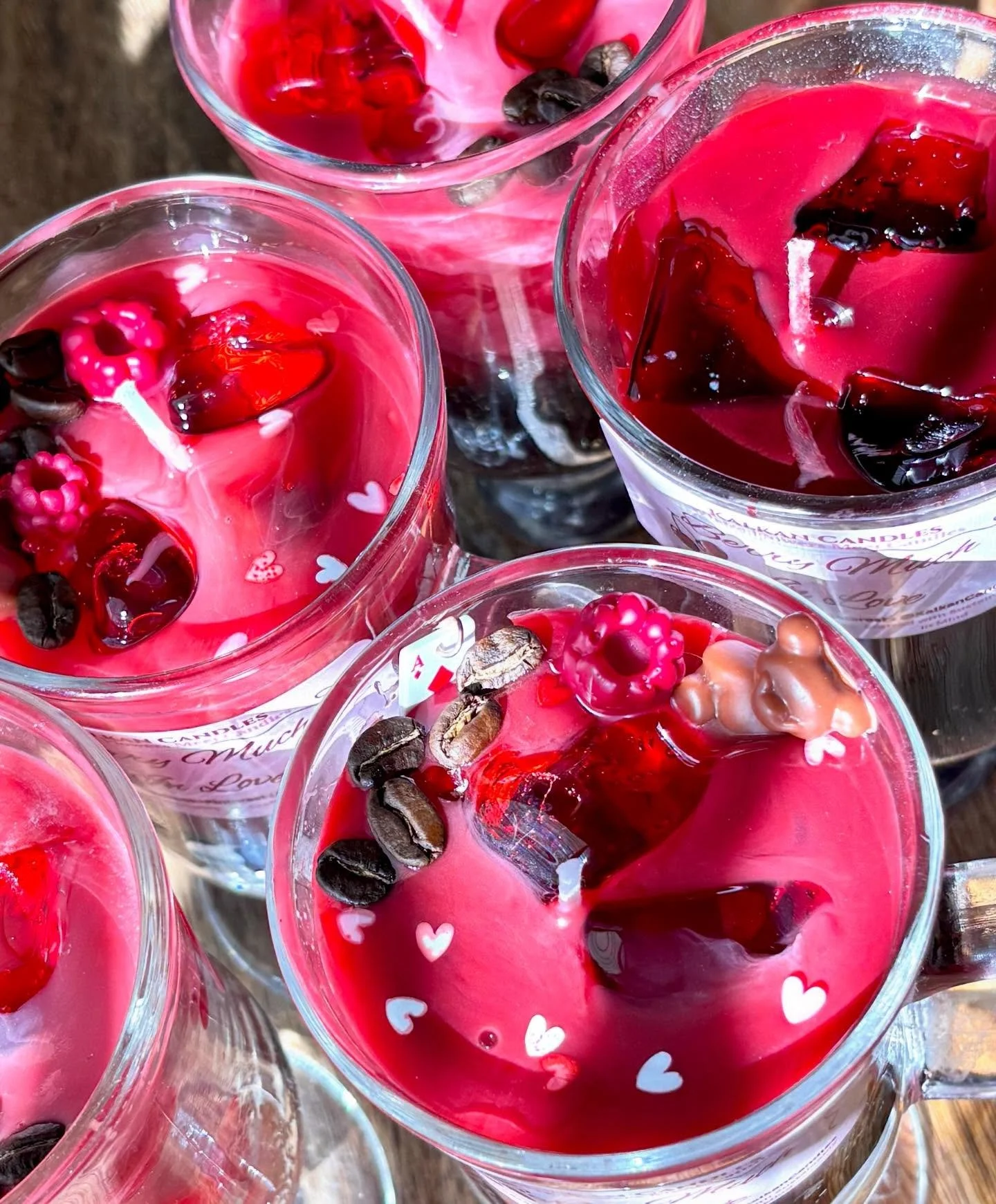 The perfect strawberry and cherry foam latte candles will debut tomorrow at the Valentines Market hosted by ahoustonmarket❤️