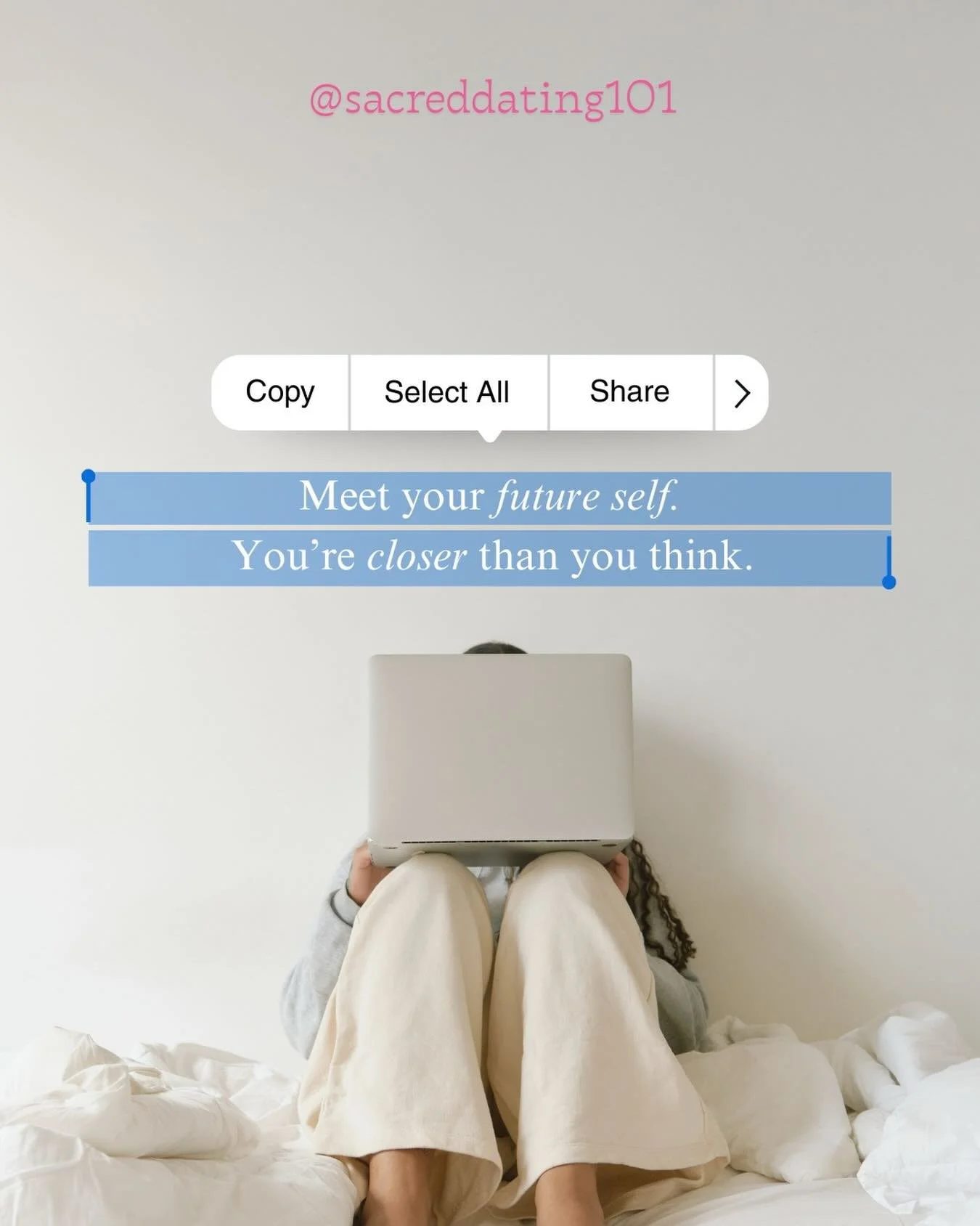 She&rsquo;s already there&hellip;Radiant. Grounded. In the arms of love.
And she&rsquo;s whispering: &ldquo;You&rsquo;re closer than you think. Keep going.&rdquo;

Sacred Dating begins when you stop asking:
&ldquo;Will anyone choose me?&rdquo; And st