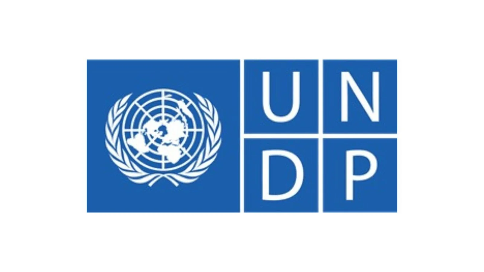 UNDP logo with United Nations emblem on blue background.