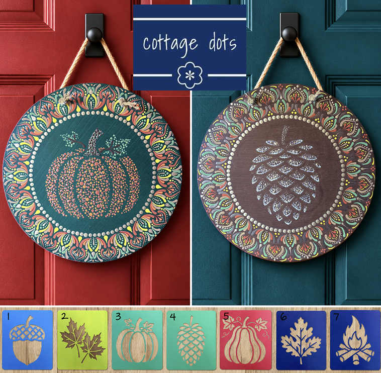 12” Fall Wooden Mandala Door Hanger