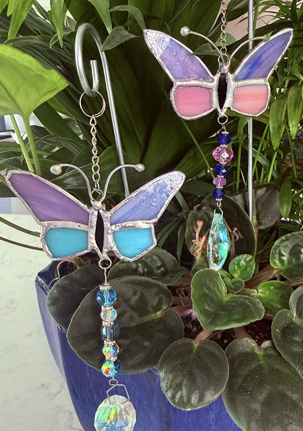 Beginner Stained Glass Butterfly Crystal Stake Stained Glass Class