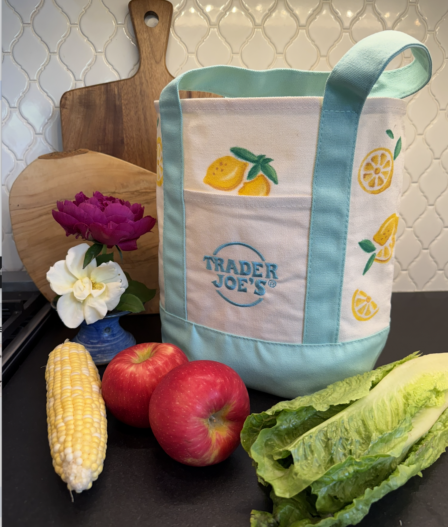 Limited Edition Trader Joe's Painted  Mini Totes