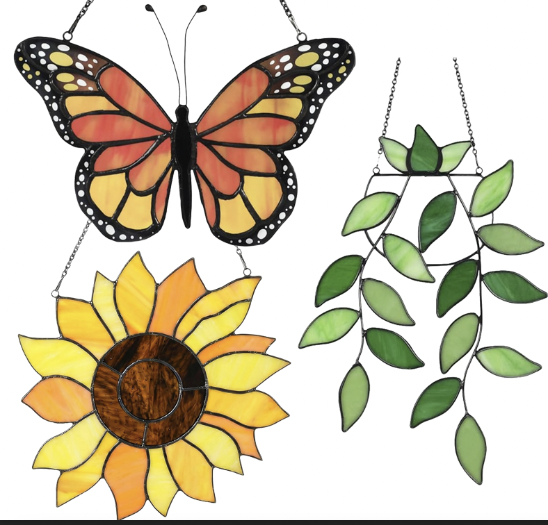 Beginner Stained Glass Monarch, Sunflower, Hanging Plant