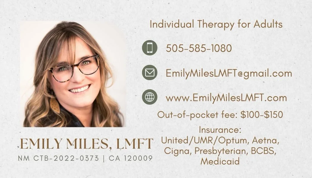 I am accepting clients in California and New Mexico!

#therapy #addictionrecovery #anxiety #panic #lmft