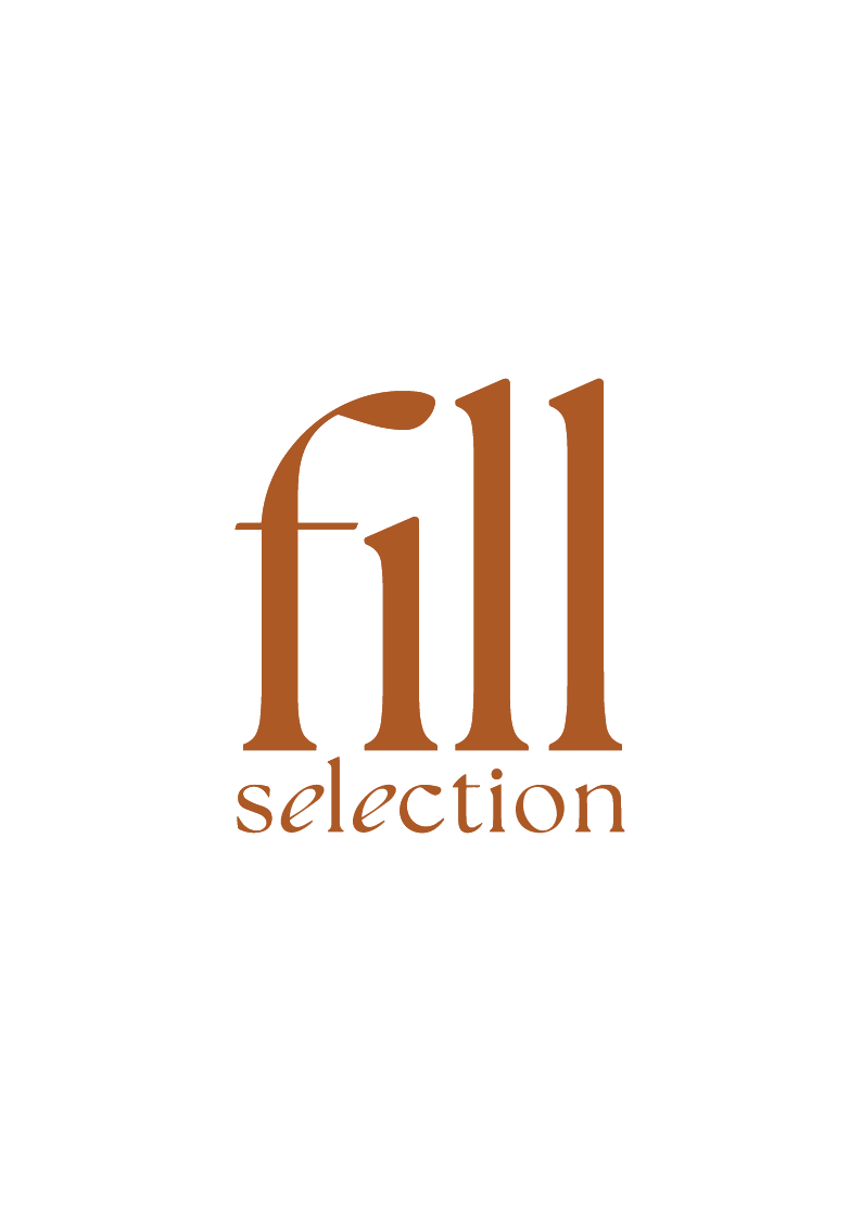 Logo mit dem Text "Fill selection" in brauner Schrift auf weißem Hintergrund