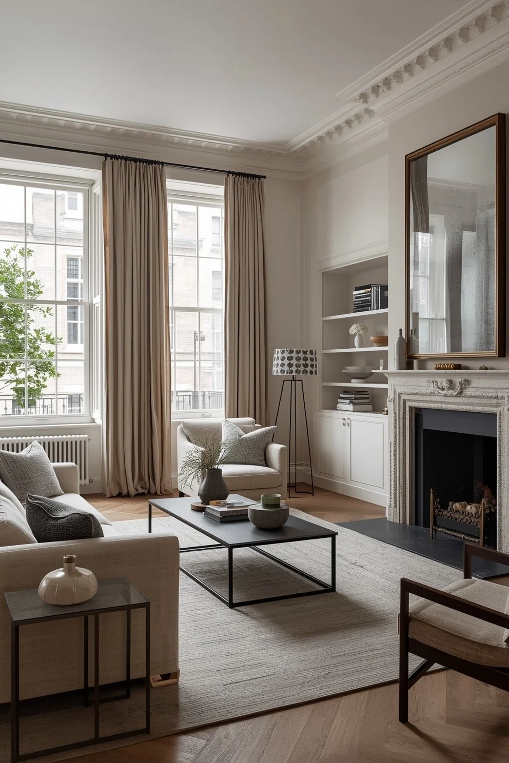 Modern London Townhouse – Architectural Elegance, Moody Neutrals &amp; Refined Urban Living