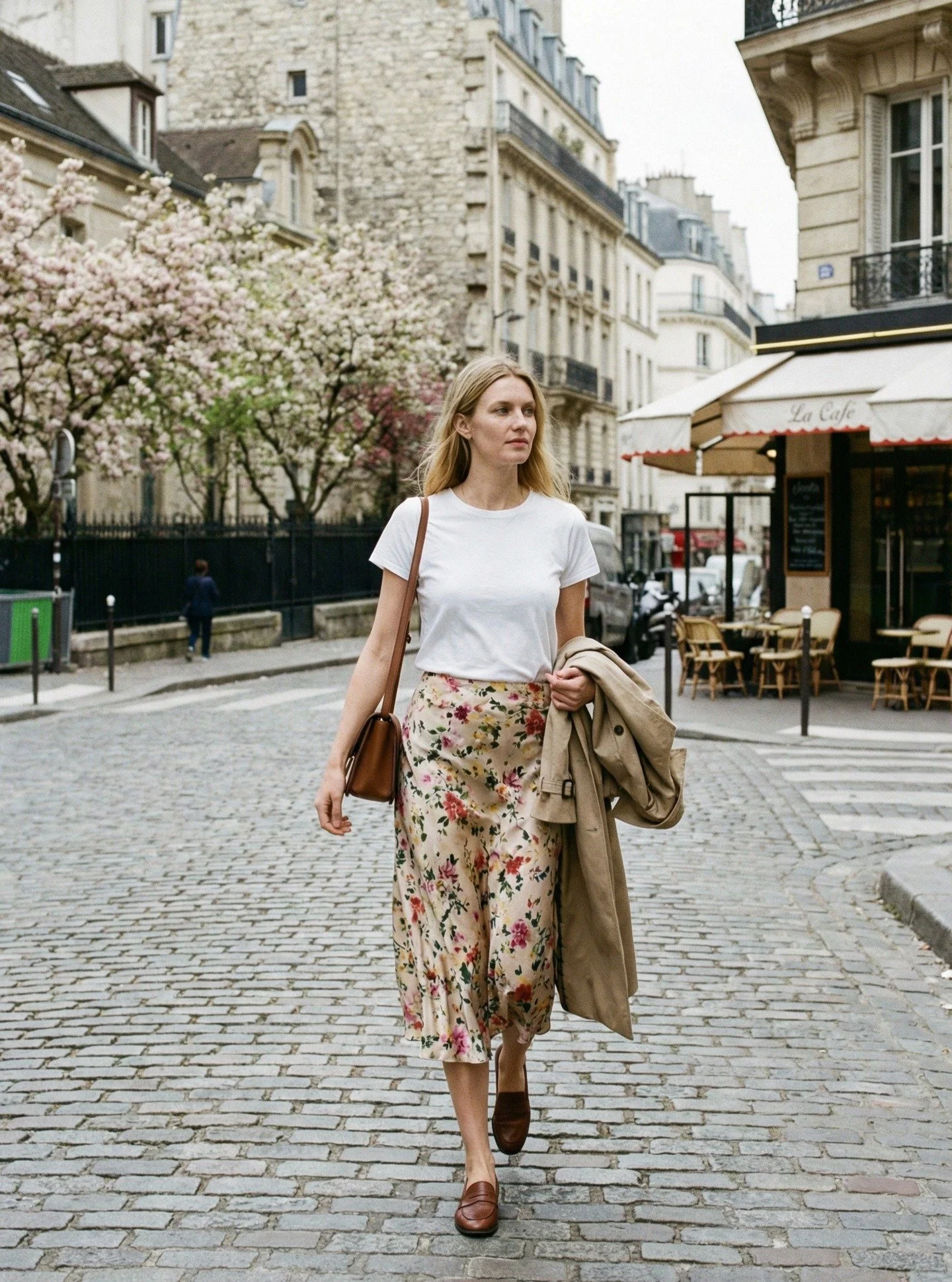 90s-Inspired Spring &ndash; Tee &amp; Floral Slip Skirt

A simple tee with a soft floral slip skirt&mdash;bringing back that effortless 90s feminine feel with a modern Parisian touch.

Light, easy, and