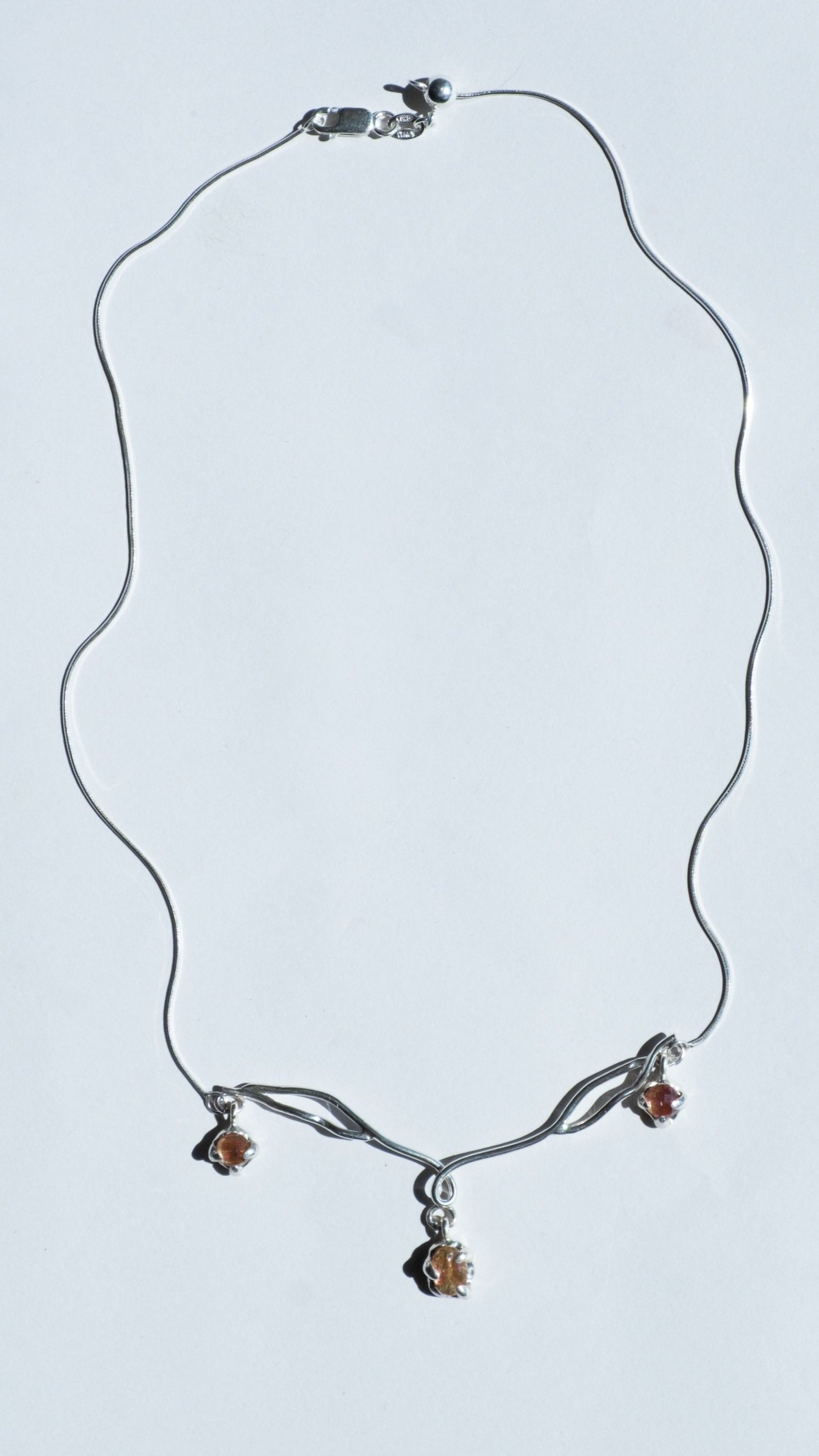 Wing Necklace with Sunstone Trio