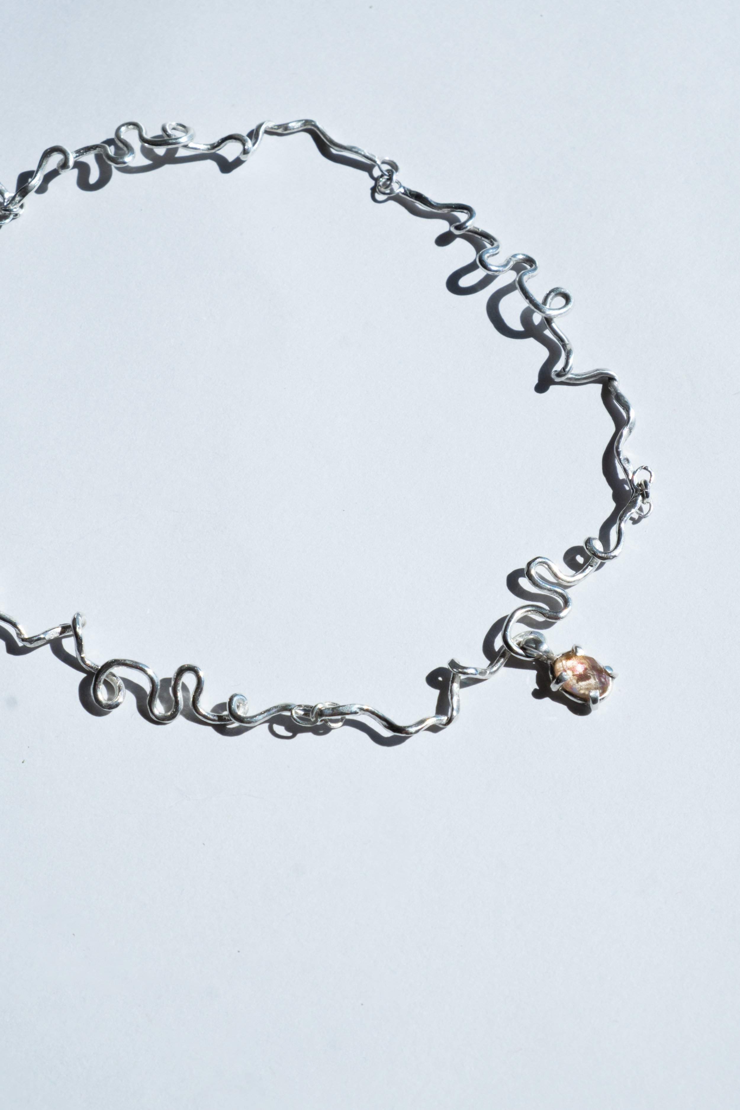 Tendril Collar with Sunstone Charm