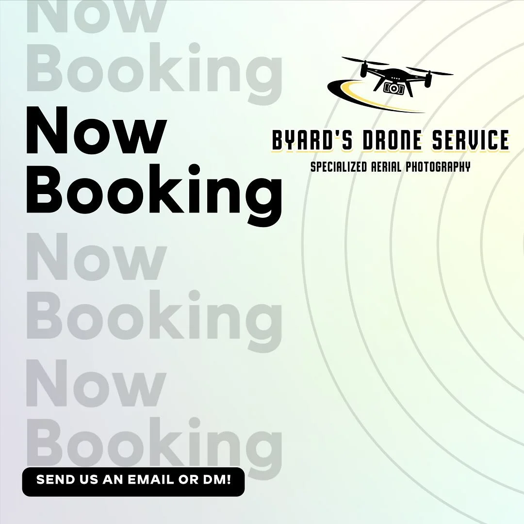 Tell your friends!! Byard&rsquo;s Drone Service is now accepting bookings. To get started send us an email linked in our bio or send us a DM on Instagram or Facebook!