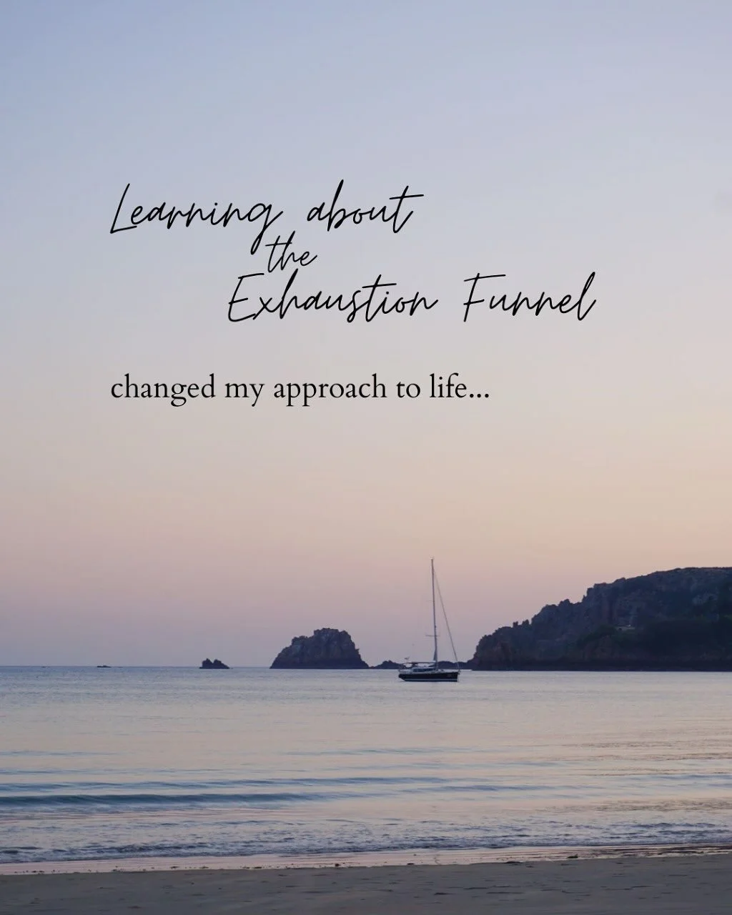 When I first learned about the exhaustion funnel, it felt like looking in a mirror. 

I realised how easily the things that give us life are the first to go when life gets full. 

Slowing down, redefining what&rsquo;s &lsquo;important&rsquo;, and rec