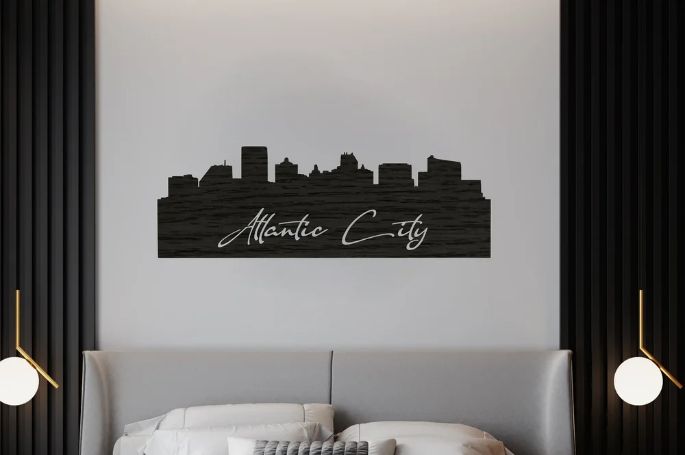 Atlantic City Gifts Atlantic City Decor Wood Skyline Wall Art