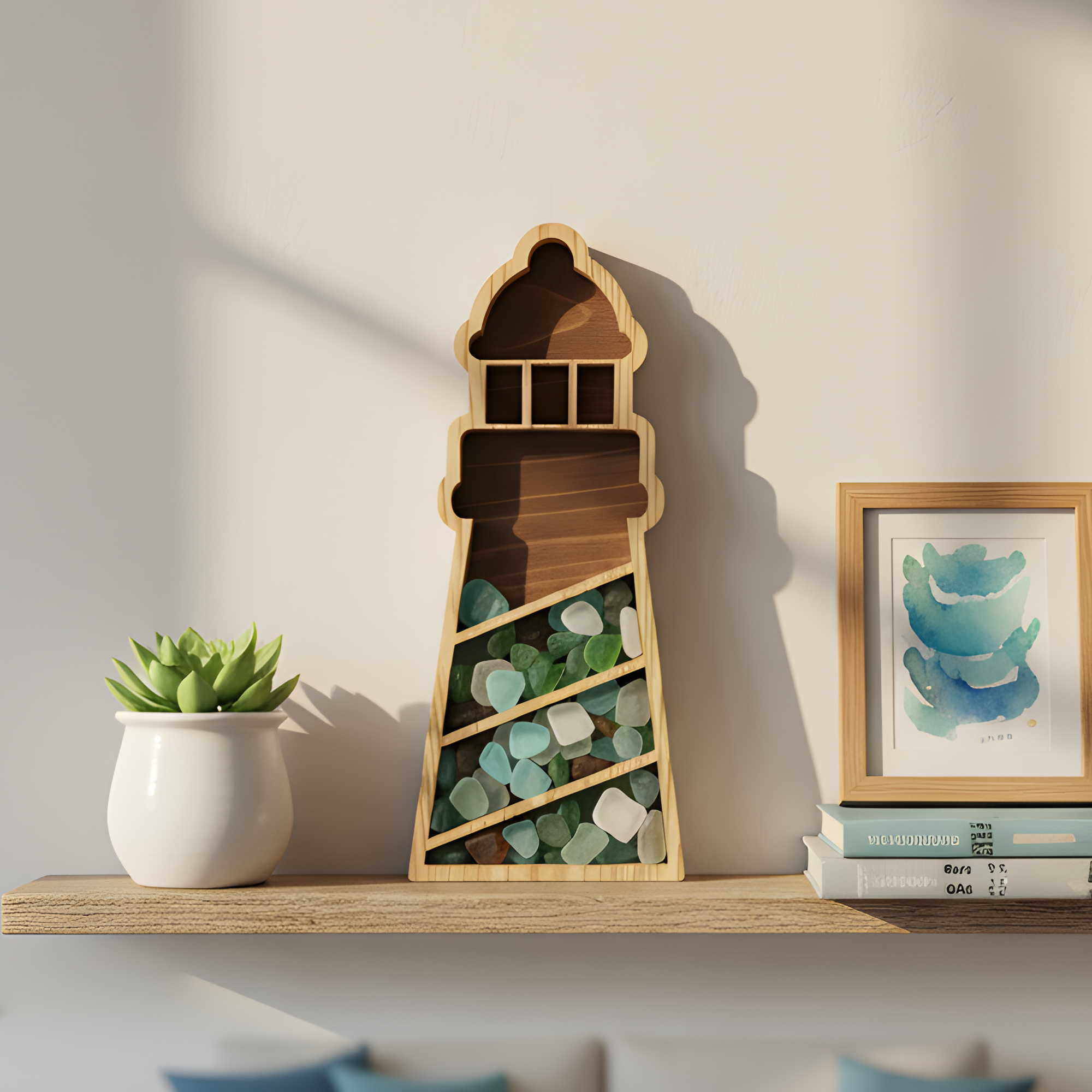 Lighthouse Sea Glass Display Box