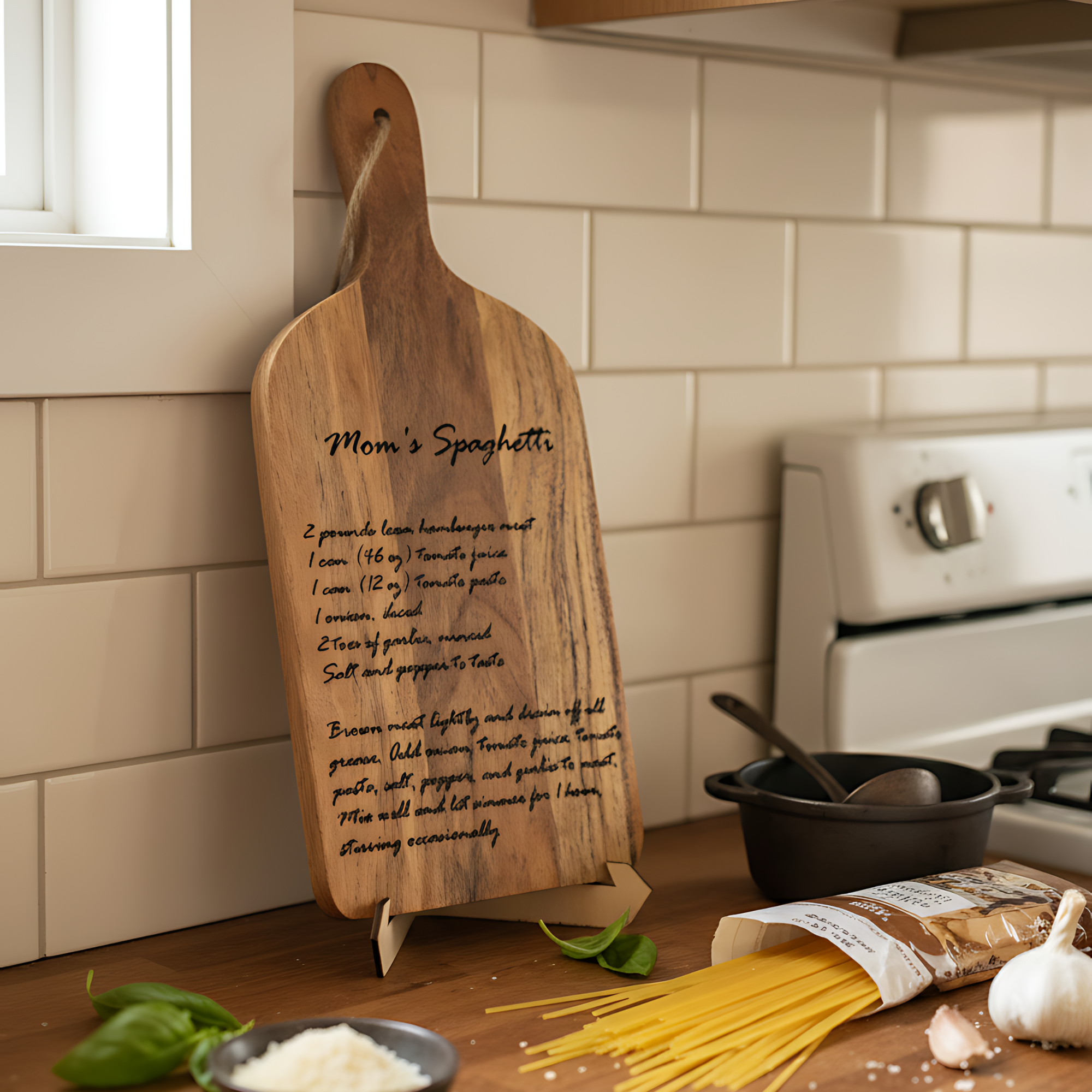 Handwritten Recipe Cutting Board