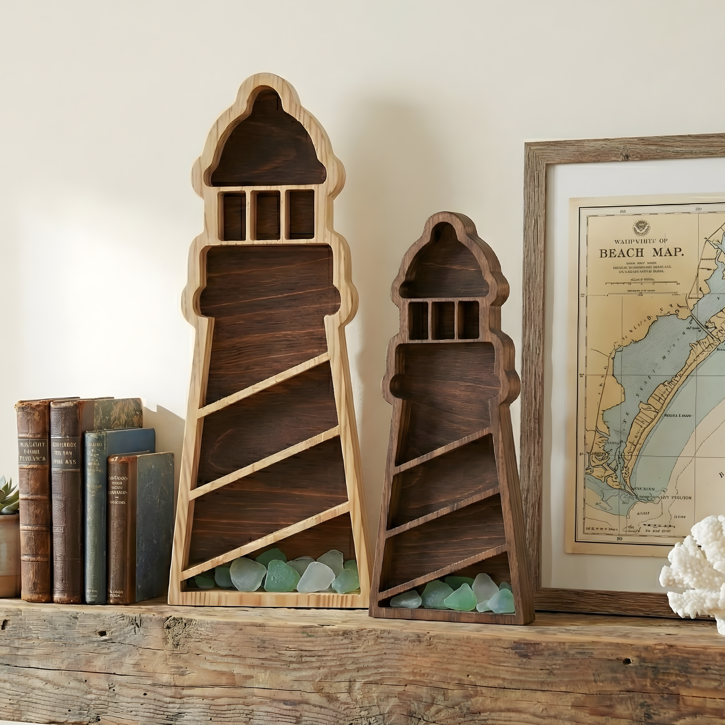 Lighthouse Sea Glass Display Box