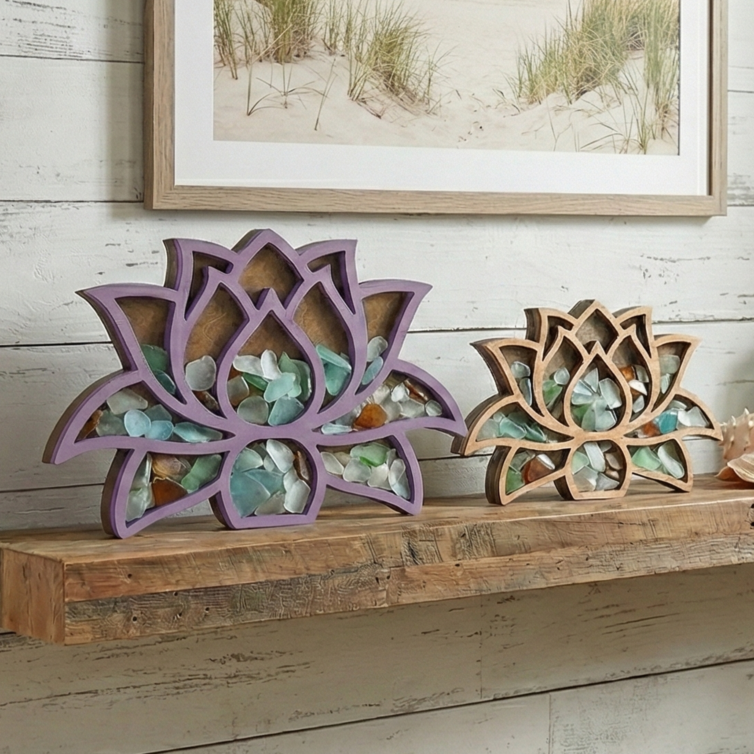 Lotus Flower Sea Glass Display