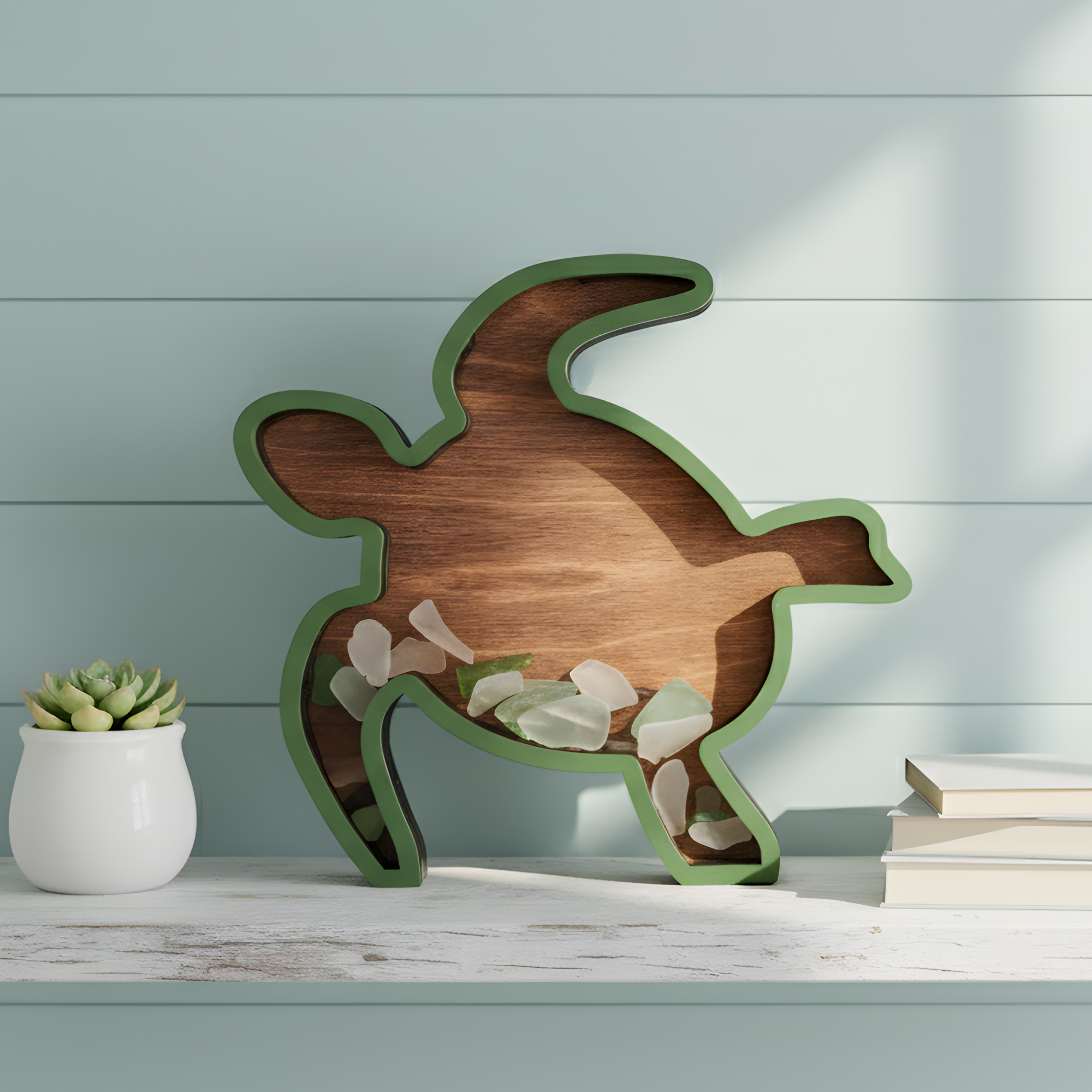 Turtle Sea Glass Display Box