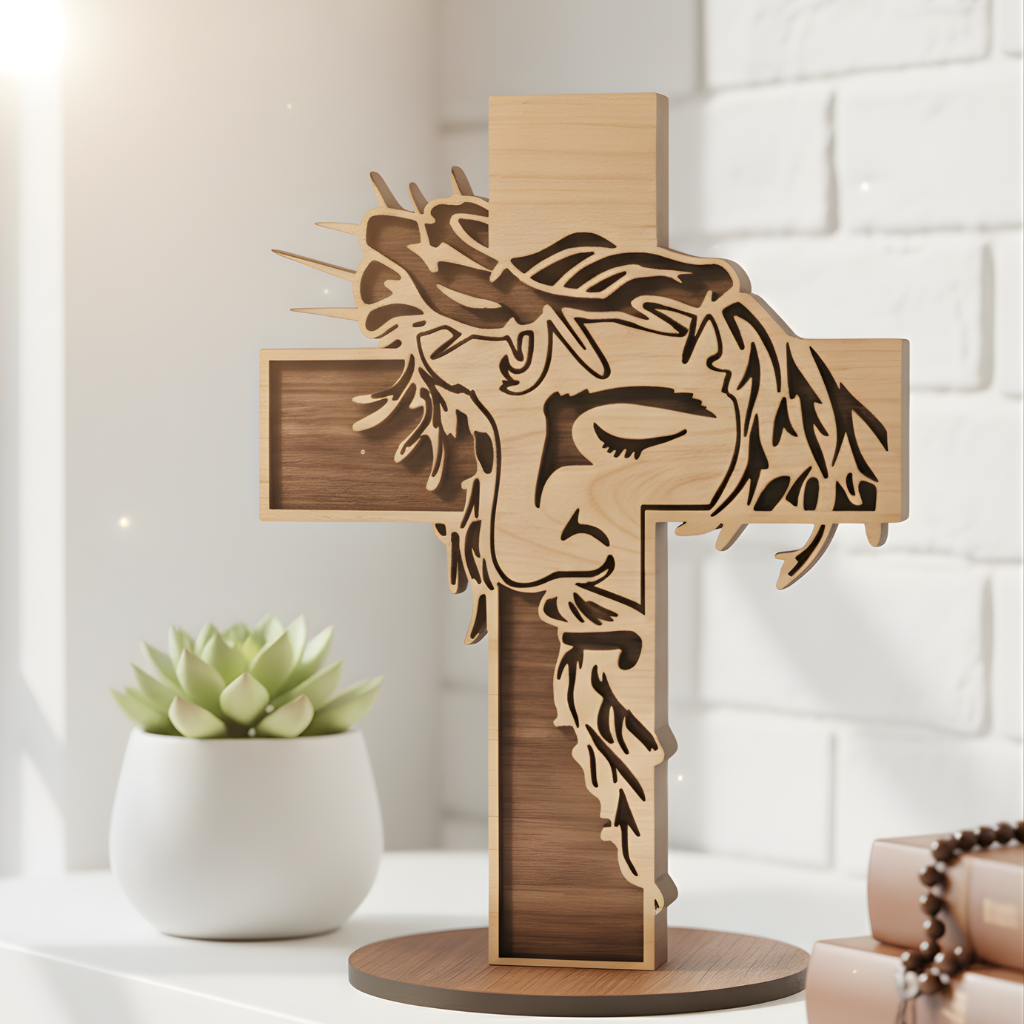 Layered Wood Crucifix