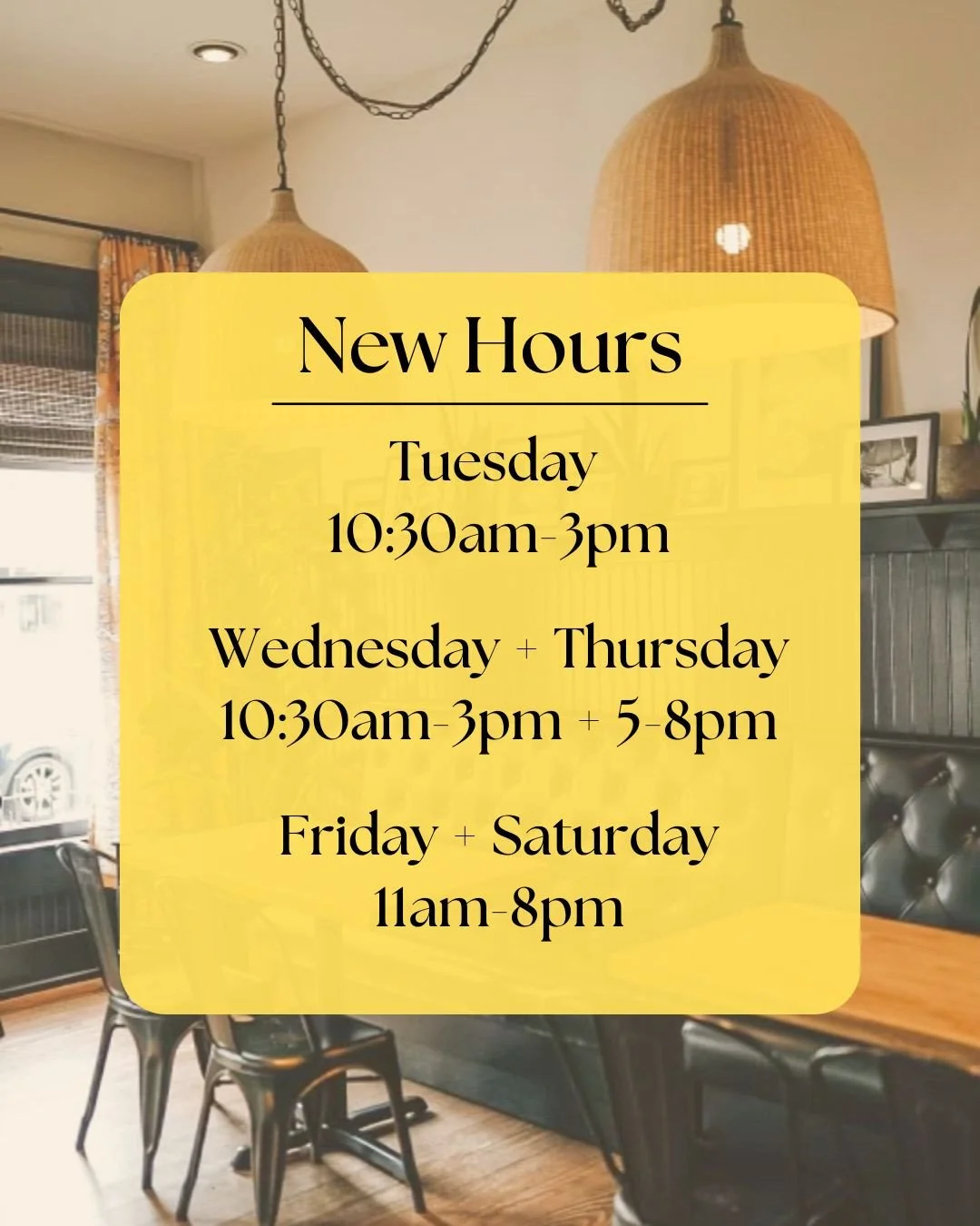 Bundle up, Louisville - our winter hours have arrived! ❄️⁠
⁠
Cozy season calls for cozy cheese, cocktails, and winter hangs. Come see us under our updated schedule! 🧀⁠
⁠
Plus don't forget our daily happy hour specials waiting for you.