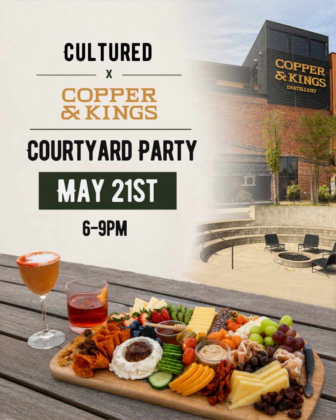 Save the date! 🎉🧀⁠
⁠
We're teaming up with Copper &amp; Kings for a Courtyard Party, and you&rsquo;re invited!⁠
⁠
📅 May 21st | 6&ndash;9pm⁠
📍 Copper &amp; Kings, 1121 E. Washington St⁠
⁠
Bring the whole family for an evening of yard games! Plus w