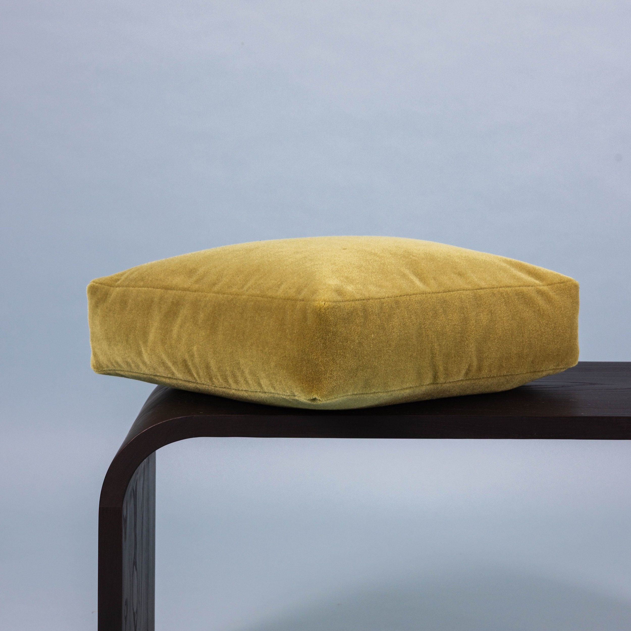 o.house cushions in velvet moss