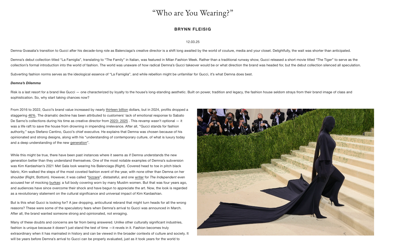 “Who are You Wearing?”