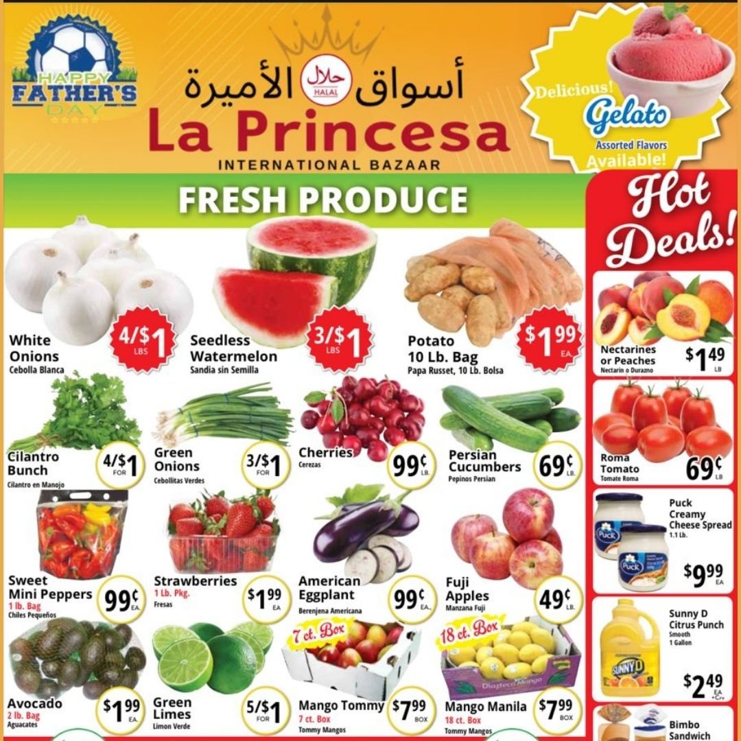 Check out our Weekly Deals! 😍
Hot prices and unbeatable savings&mdash;only at La Princesa International Bazaar! June 11th - 17th. 
📍 3074 Story Road, San Jose
🕖 Open Daily: 7 AM &ndash; 10 PM
Amazing Deals for Father's Day Celebration! Stock up no